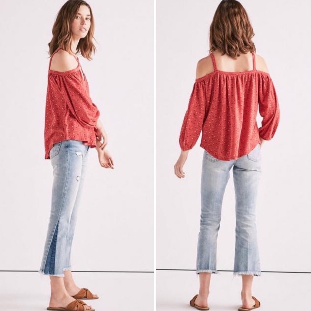 Lucky Brand // NWT ditsy floral off shoulder top - Picture 2 of 8
